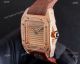 Best Cartier Santos Fully Iced Out Rose Gold Cartier Santos 100 Diamond Watch Replica (4)_th.jpg